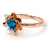 Lotus Flower Solitaire Blue Topaz Ring - Lotus no. 502