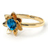Lotus Flower Solitaire Blue Topaz Ring - Lotus no. 501