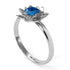 Lotus Flower Solitaire Blue Topaz Ring - Lotus no. 503