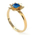 Lotus Flower Solitaire Blue Topaz Ring - Lotus no. 501