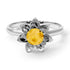 Lotus Flower Solitaire Citrine ring - Lotus no. 603