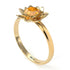 Lotus Flower Solitaire Citrine Ring - Lotus no. 601