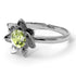 Lotus Flower Solitaire Peridot Ring - Lotus no. 703