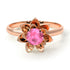 Lotus Flower Solitaire Pink Moissanite Ring - Lotus no. 802