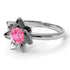 Lotus Flower Solitaire Pink Moissanite Ring - Lotus no. 803