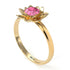 Lotus Flower Solitaire Pink Moissanite Ring - Lotus no. 801