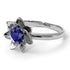 Lotus Flower Solitaire Sapphire Ring - Lotus no. 15