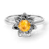 Lotus Flower Solitaire Yellow Diamond Ring - Lotus no. 1003