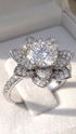 Lotus Diamond Flower Engagement Ring - Princess Lotus no. 3
