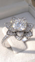 Lotus Diamond Flower Engagement Ring - Princess Lotus no. 3