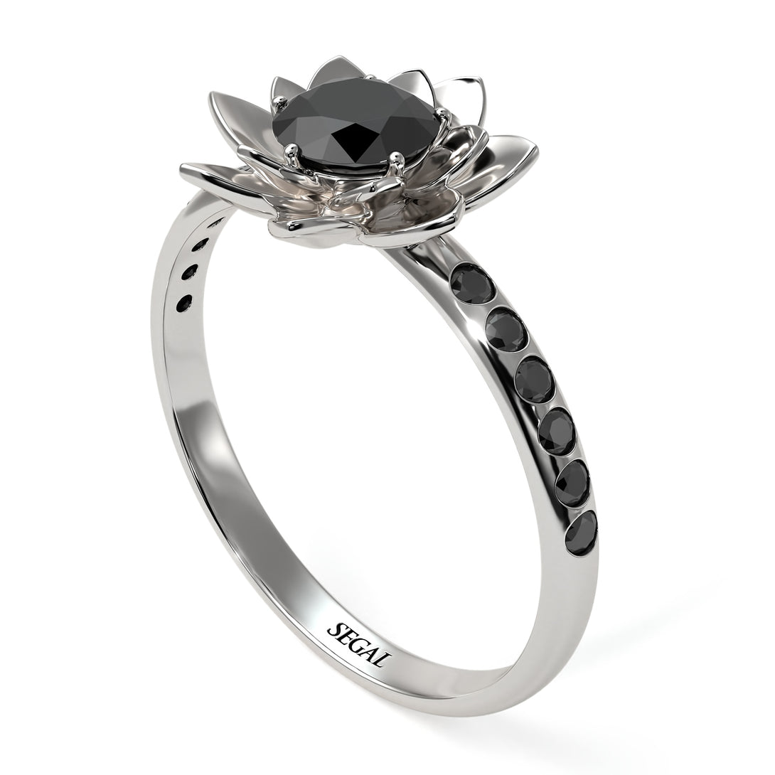 Lotus Flower Black Diamond ring - Lotus no. 18