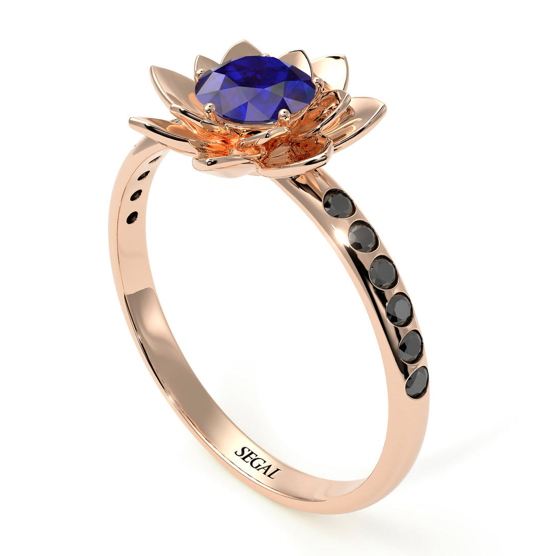 Lotus Flower Sapphire ring - Lotus no. 29