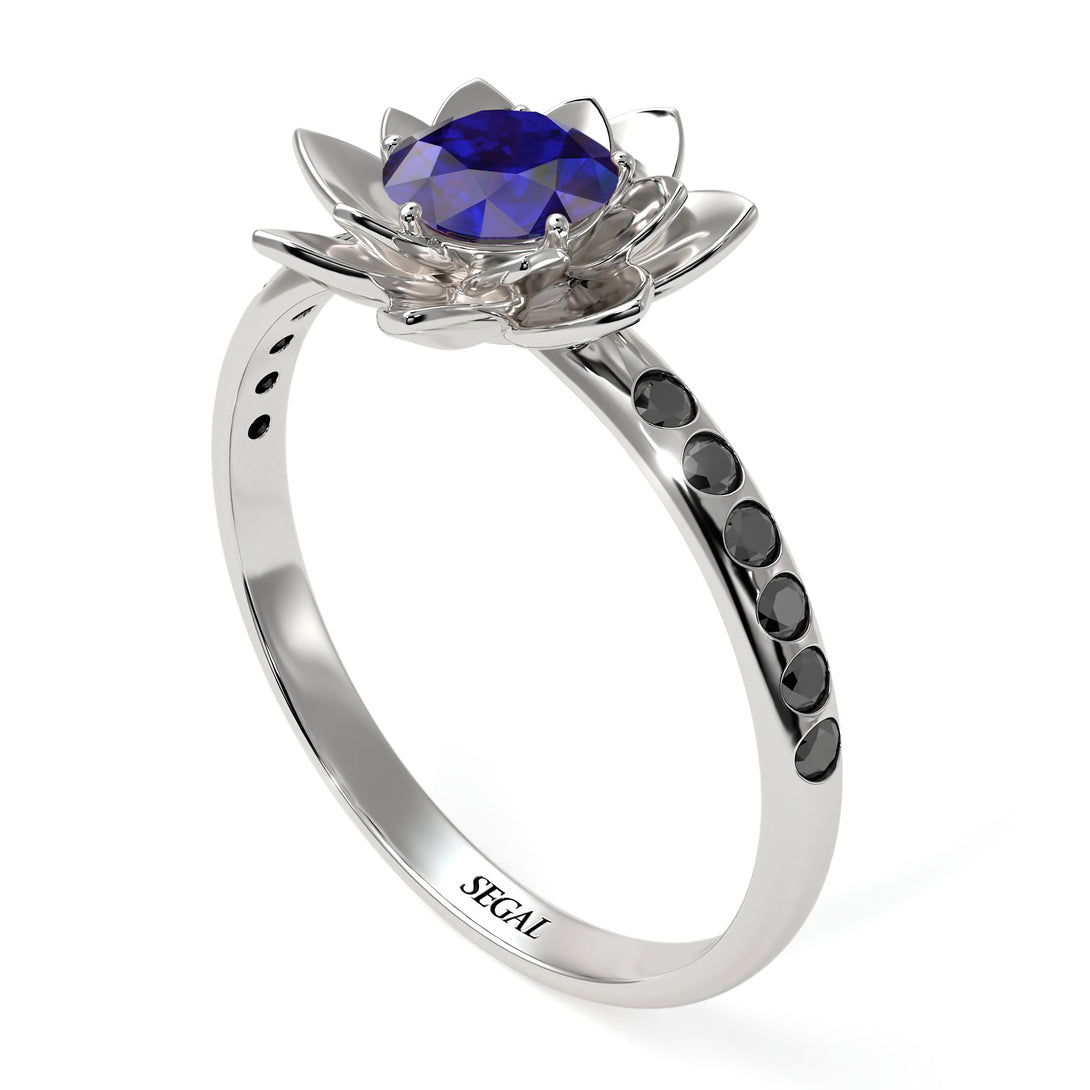 Lotus Flower Sapphire ring - Lotus no. 30