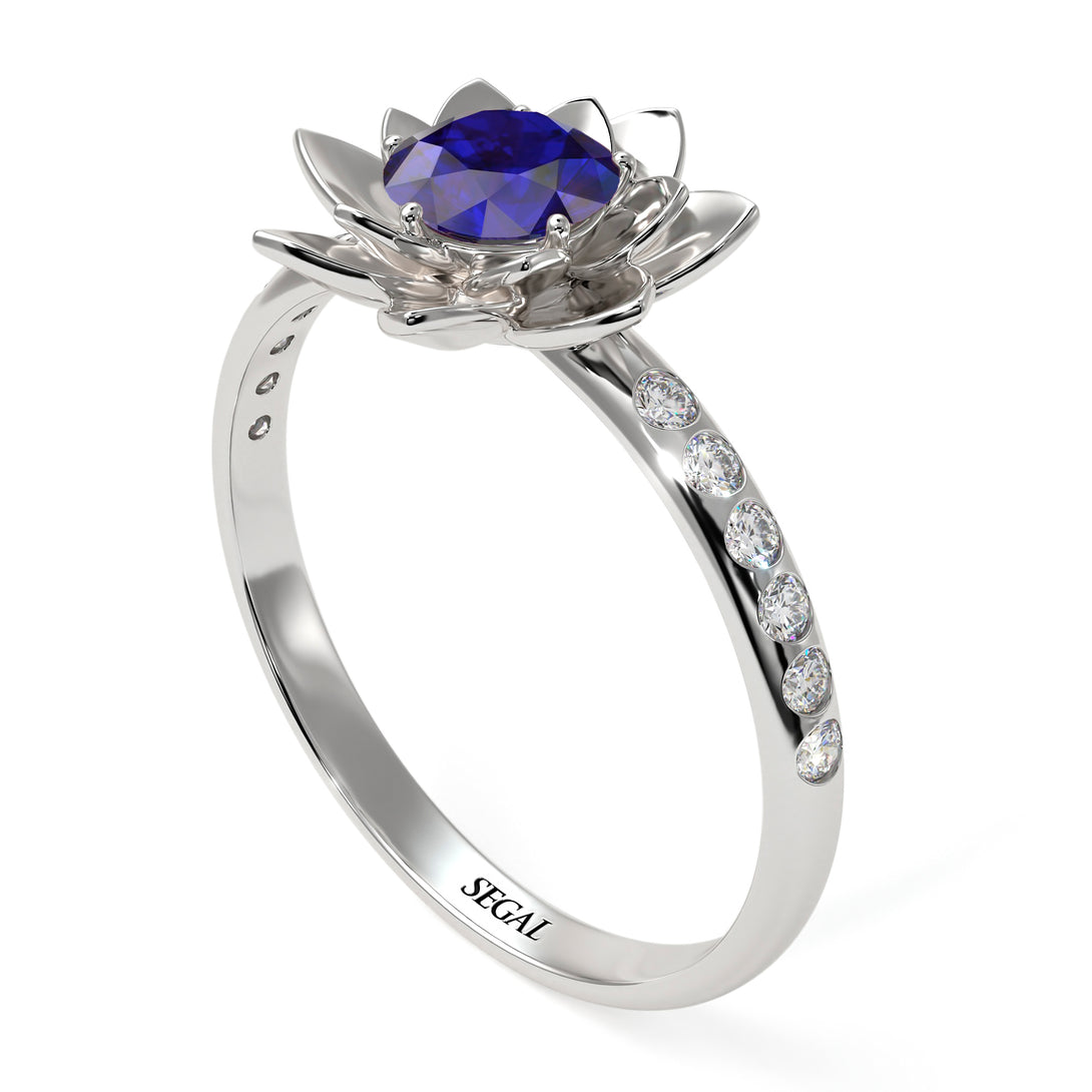 Lotus Flower Sapphire ring - Lotus no. 27