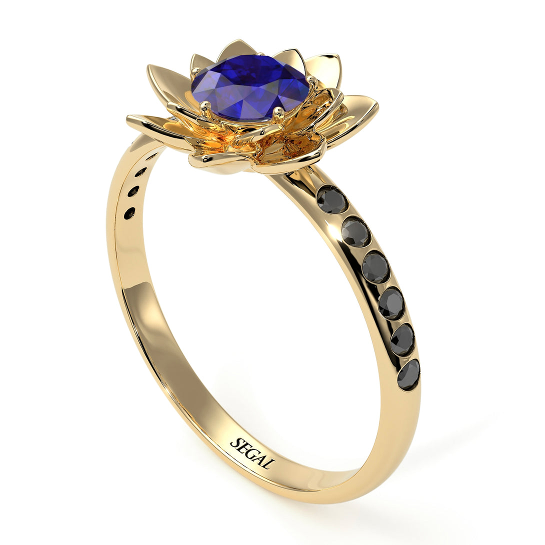 Lotus Flower Sapphire ring - Lotus no. 28