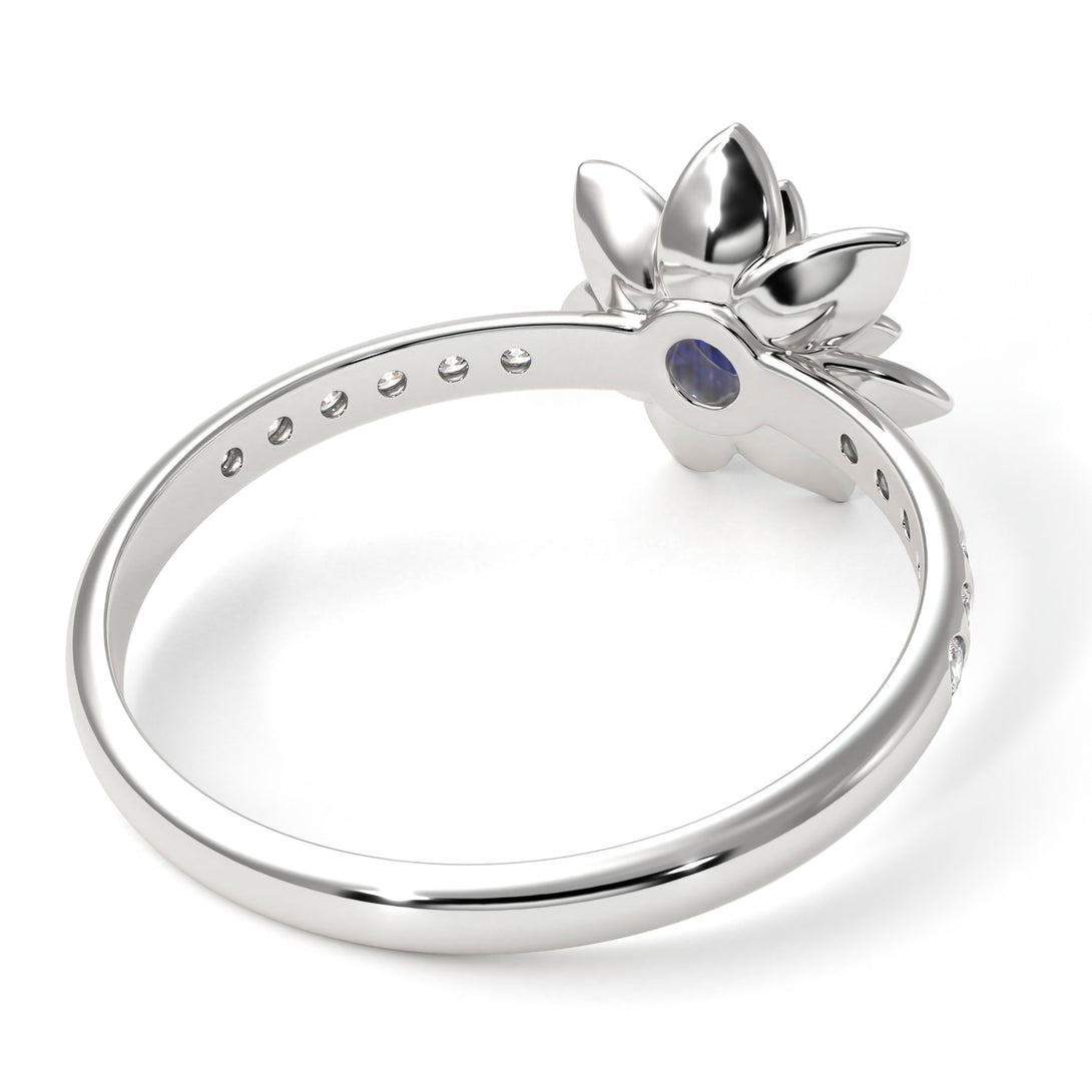 Lotus Flower Sapphire ring - Lotus no. 27