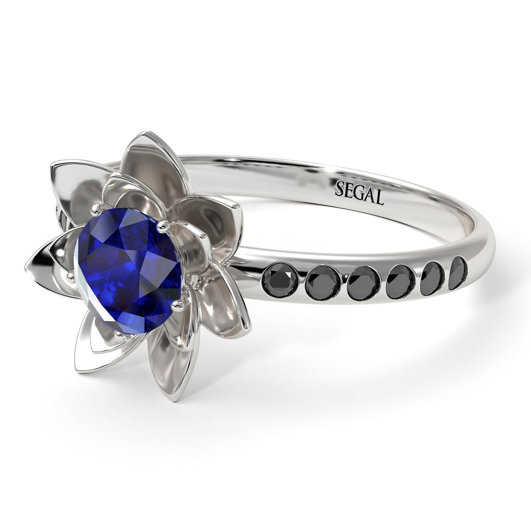 Lotus Flower Sapphire ring - Lotus no. 30