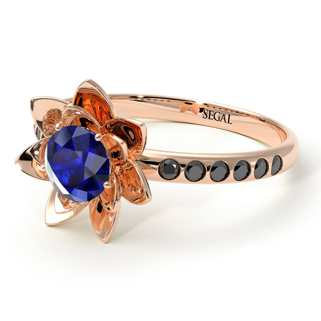Lotus Flower Sapphire ring - Lotus no. 29