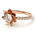 Lotus Bridal Rose Gold Flower Diamond Engagement Ring - 0.5 Carat Round Cut - Lotus no. 2