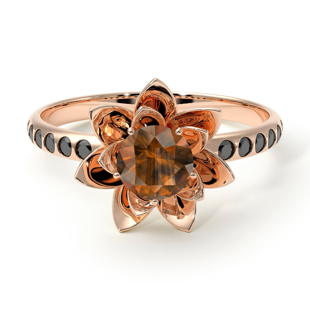 Lotus Flower Brown Diamond ring - Lotus no. 1105