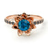 Lotus Flower Blue Topaz ring - Lotus no. 505