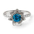 Lotus Flower Blue Topaz ring - Lotus no. 503