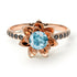 Lotus Flower Aquamarine ring - Lotus no. 405