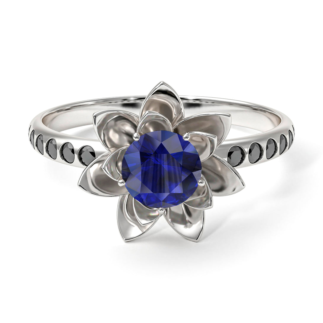 Lotus Flower Sapphire ring - Lotus no. 30