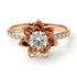 Lotus Bridal Rose Gold Flower Diamond Engagement Ring - 0.5 Carat Round Cut - Lotus no. 2