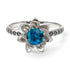 Lotus Flower Blue Topaz ring - Lotus no. 506
