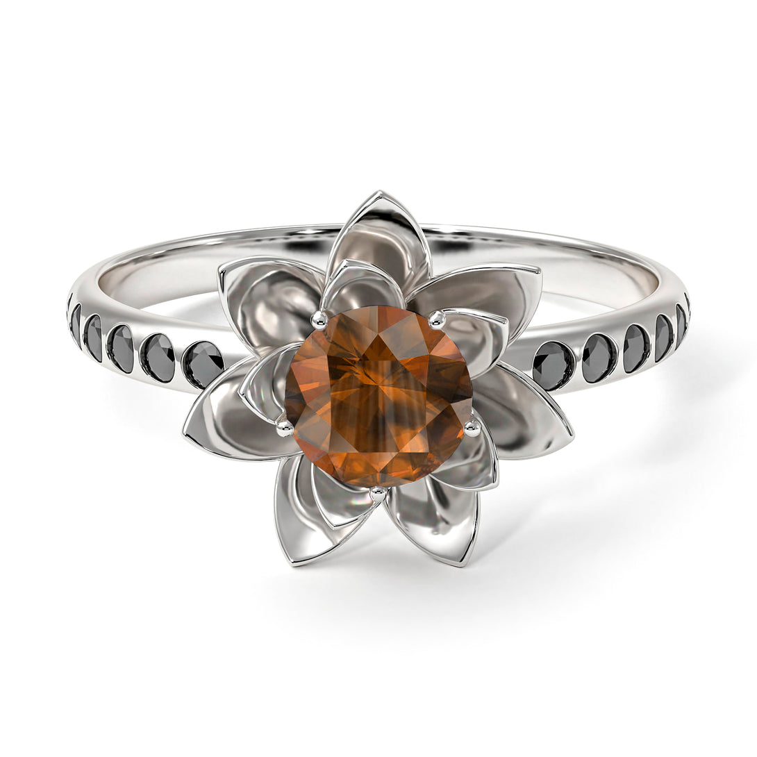 Lotus Flower Brown Diamond ring - Lotus no. 1106