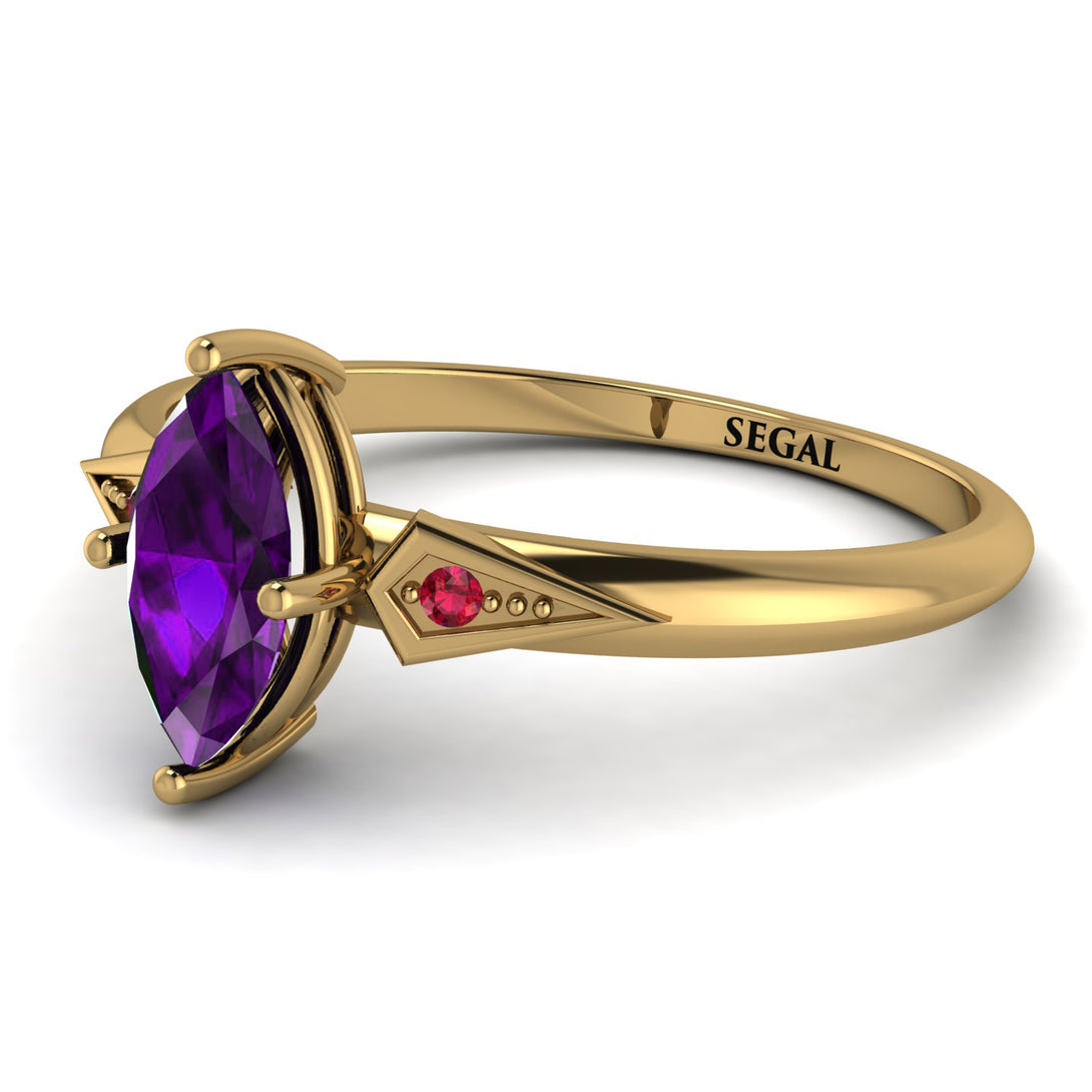 Marquise Amethyst Geometrical Engagement Ring - Reese No. 310