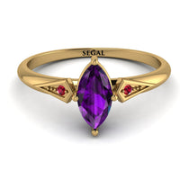 Marquise Amethyst Geometrical Engagement Ring - Reese No. 310 image 1