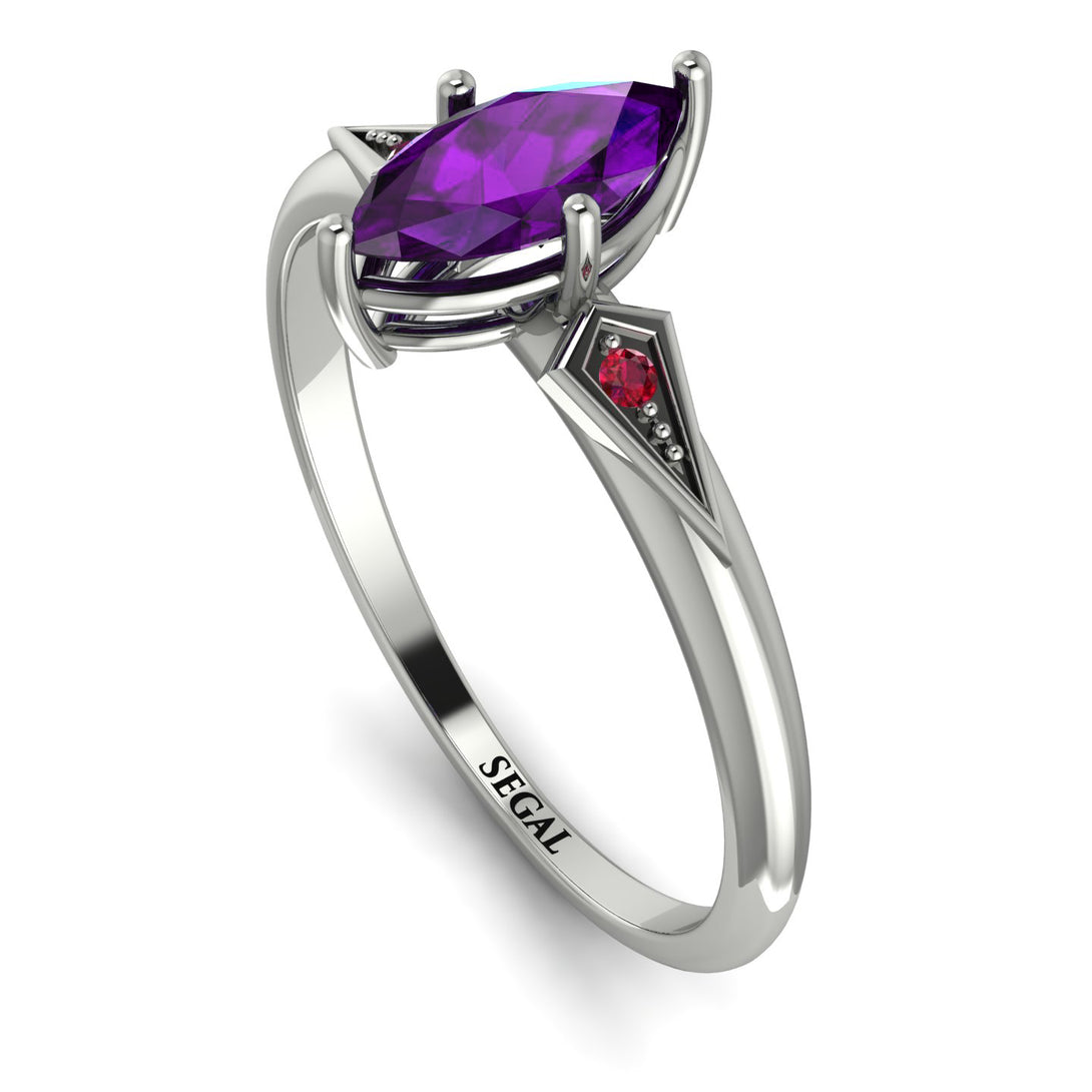 Marquise Amethyst Geometrical Engagement Ring - Reese No. 312