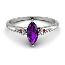 Marquise Amethyst Geometrical Engagement Ring - Reese No. 312 image 1