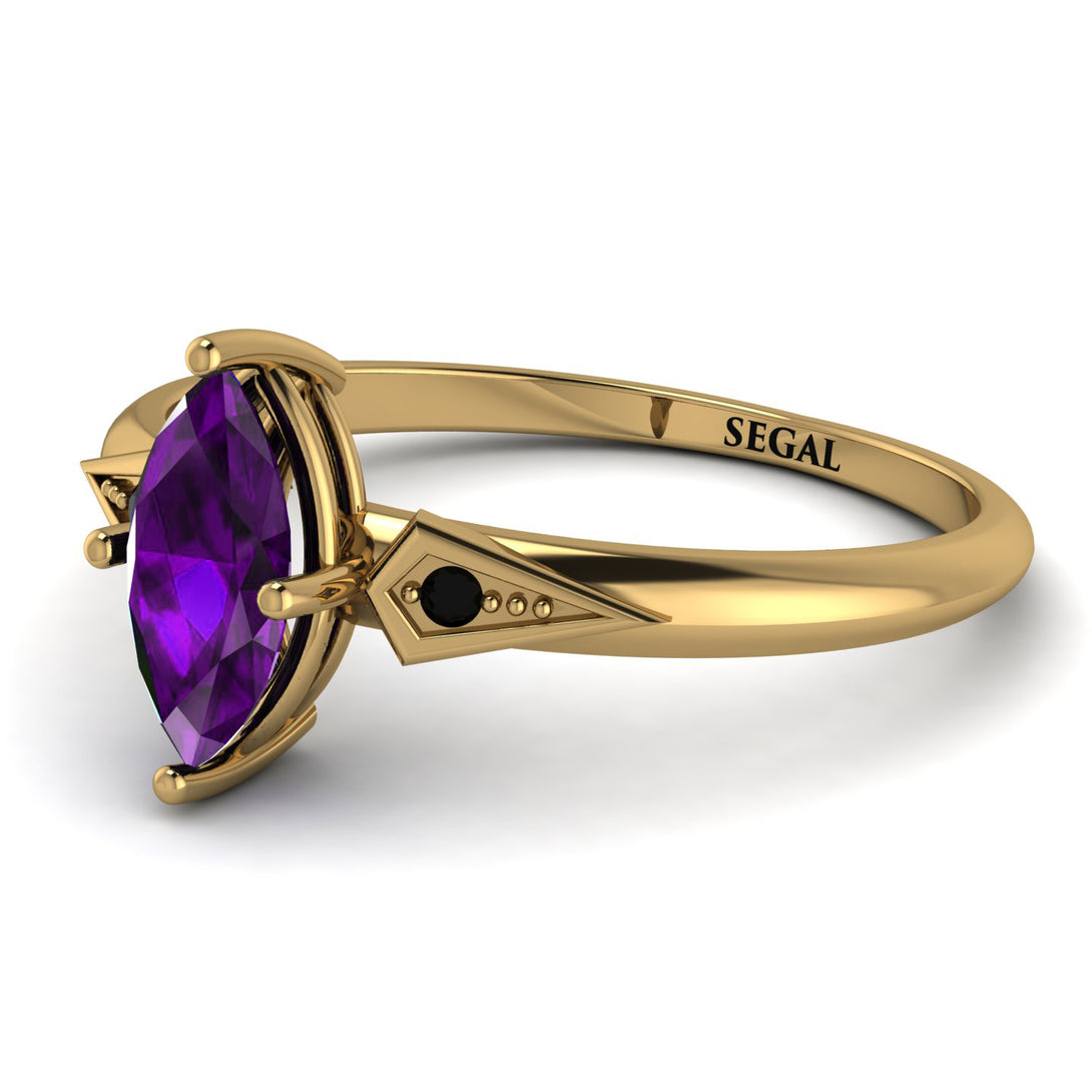 Marquise Amethyst Geometrical Engagement Ring - Reese No. 307