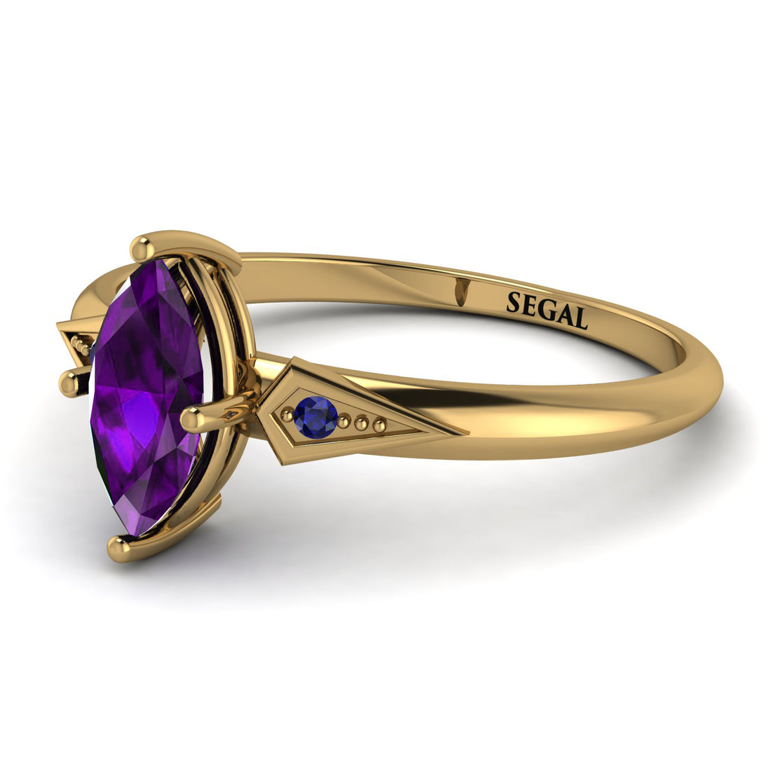 Marquise Amethyst Geometrical Engagement Ring - Reese No. 313