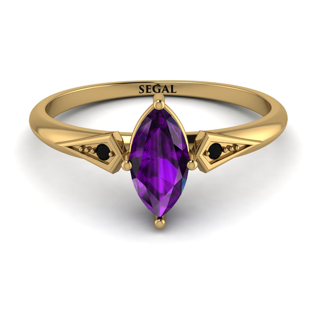 Marquise Amethyst Geometrical Engagement Ring - Reese No. 307