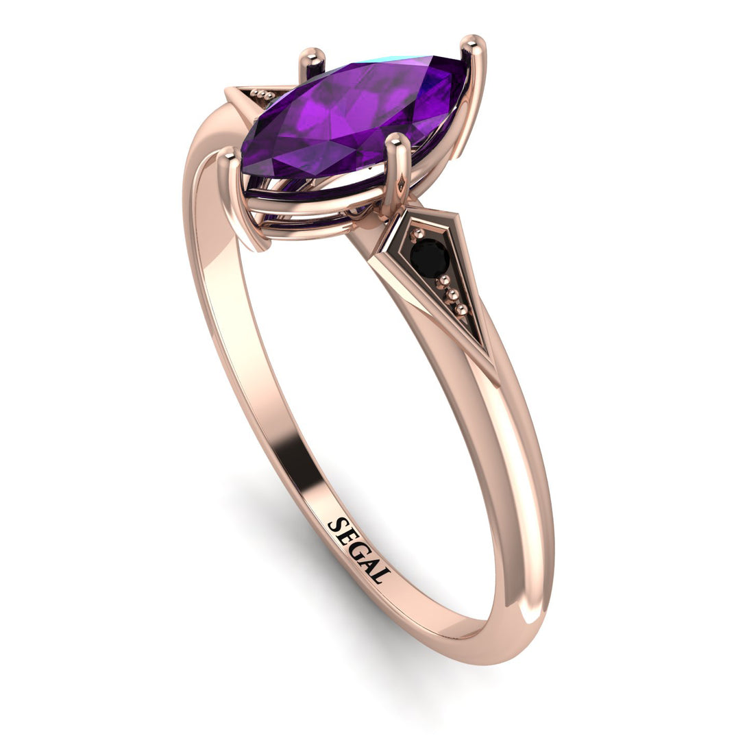 Marquise Amethyst Geometrical Engagement Ring - Reese No. 308