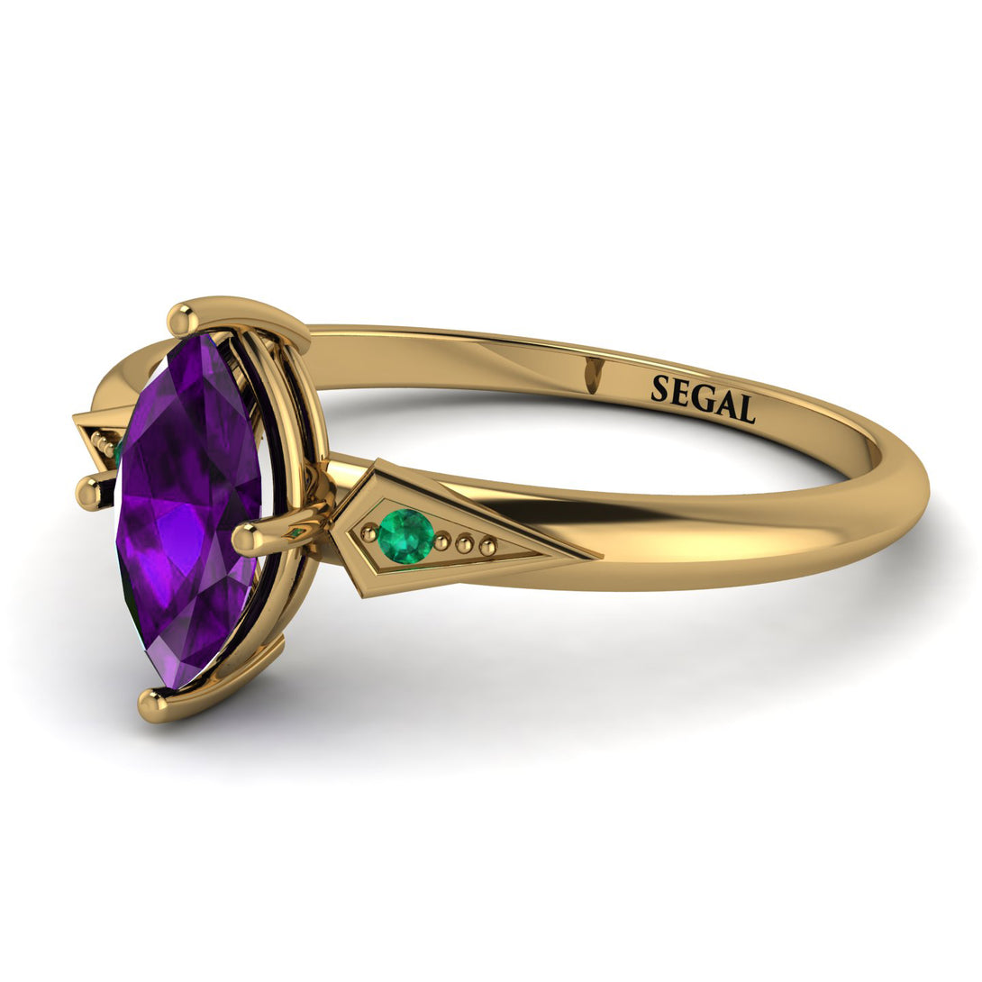 Marquise Amethyst Geometrical Engagement Ring - Reese No. 304