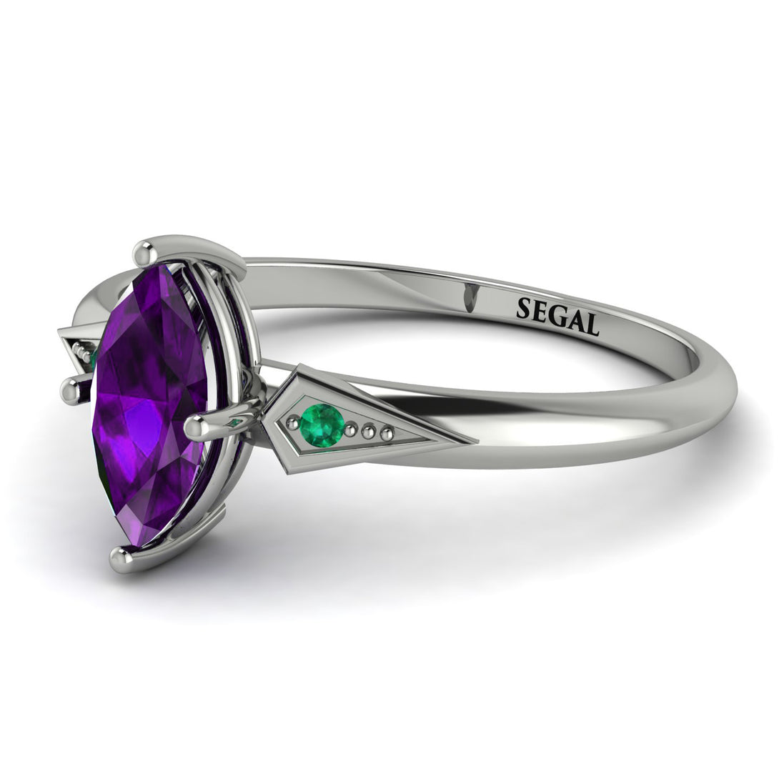 Marquise Amethyst Geometrical Engagement Ring - Reese No. 306