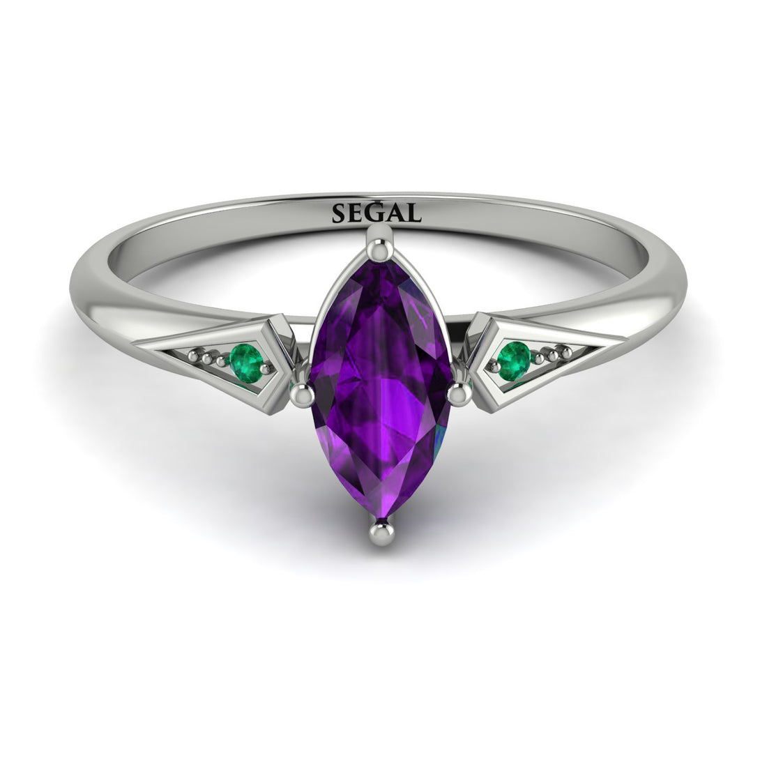 Marquise Amethyst Geometrical Engagement Ring - Reese No. 306