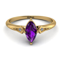Marquise Amethyst Geometrical Engagement Ring - Reese No. 301 image 1