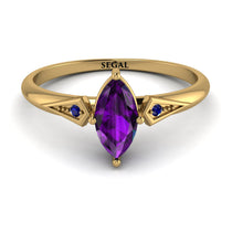 Marquise Amethyst Geometrical Engagement Ring - Reese No. 313 image 1