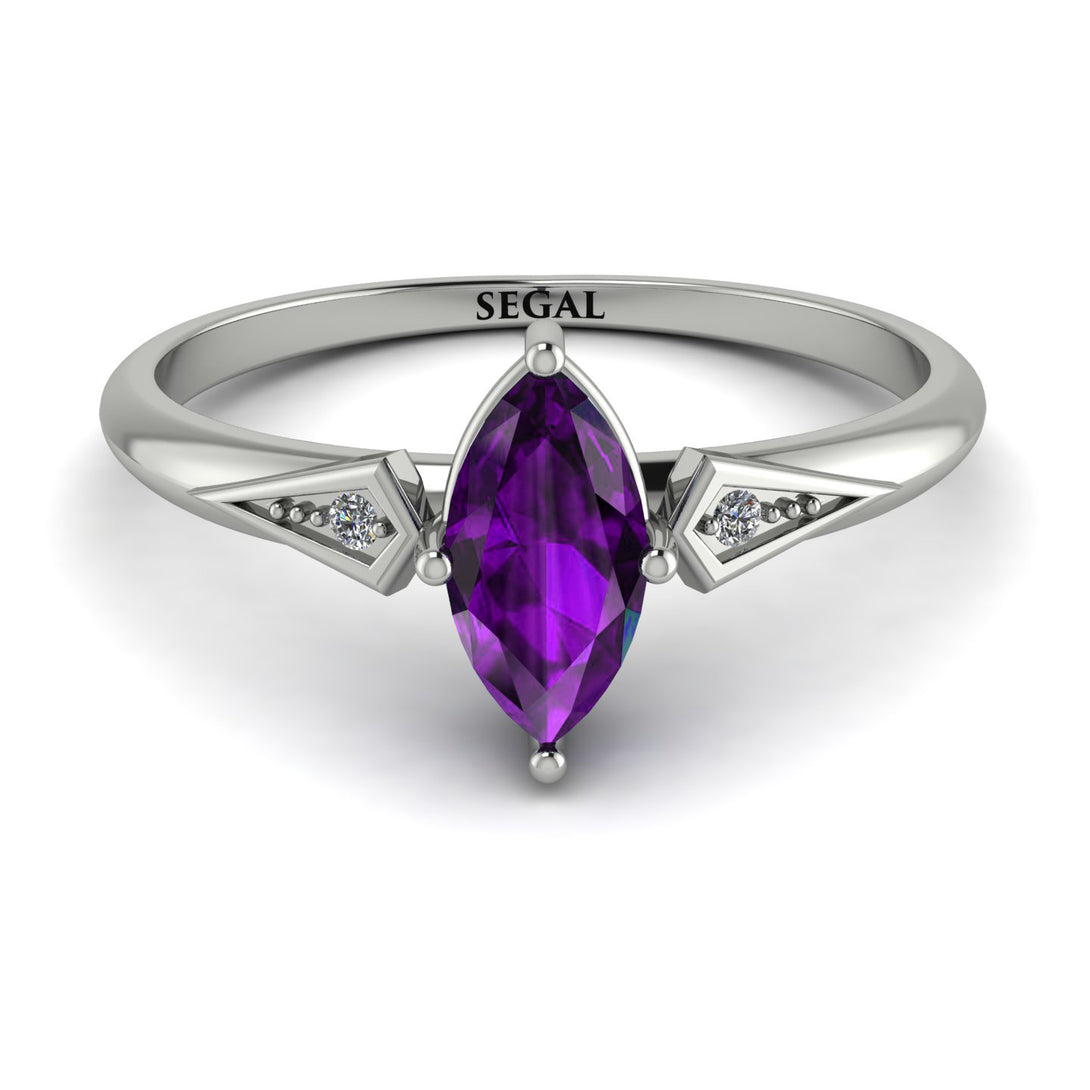 Marquise Amethyst Geometrical Engagement Ring - Reese No. 303