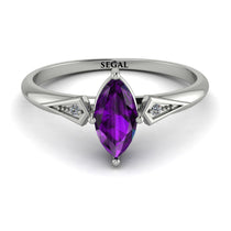 Marquise Amethyst Geometrical Engagement Ring - Reese No. 303 image 1