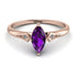 Marquise Amethyst Geometrical Engagement Ring - Reese No. 302
