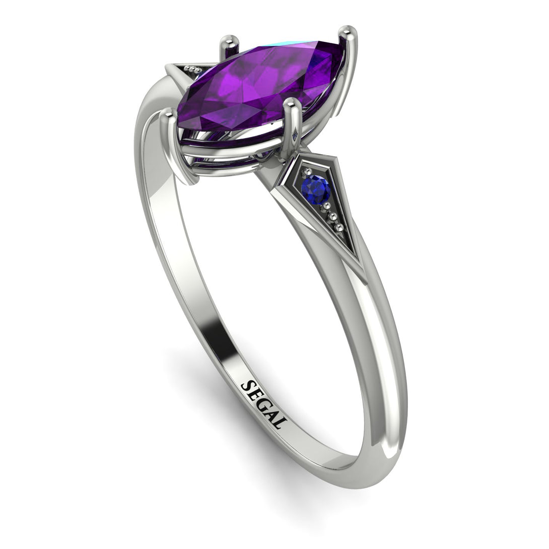 Marquise Amethyst Geometrical Engagement Ring - Reese No. 315