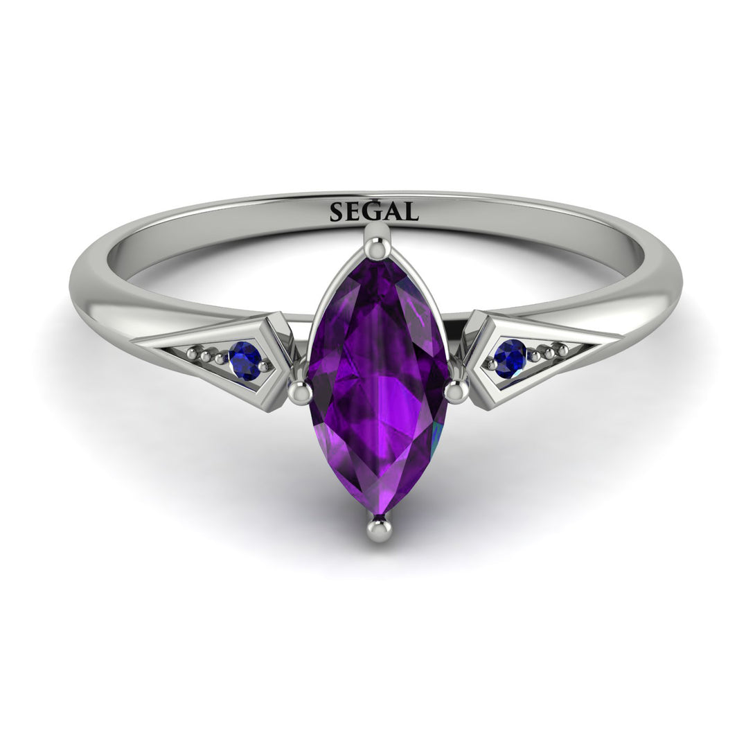 Marquise Amethyst Geometrical Engagement Ring - Reese No. 315