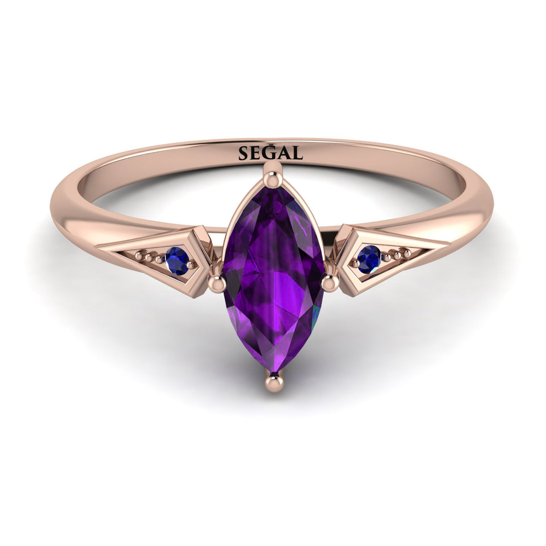 Marquise Amethyst Geometrical Engagement Ring - Reese No. 314